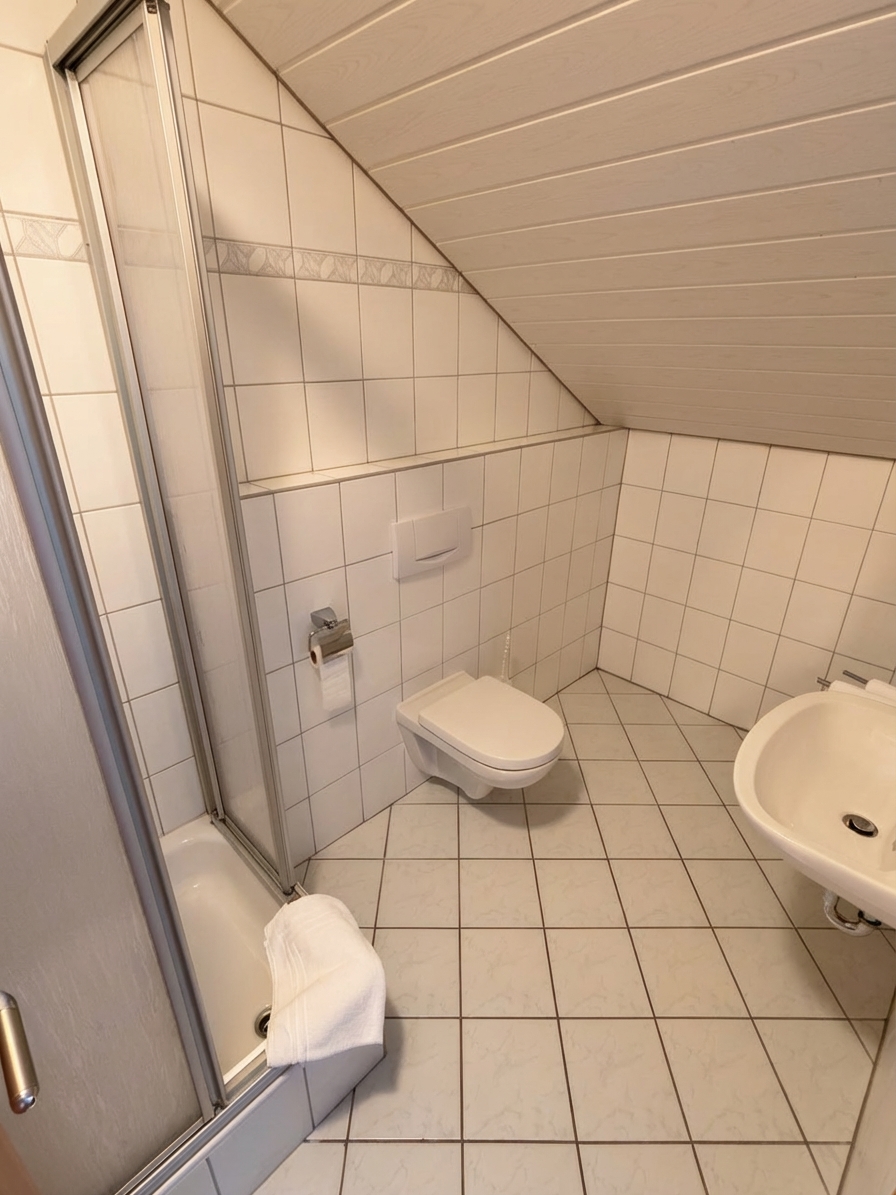 Komfortables Badezimmer mit moderner Dusche